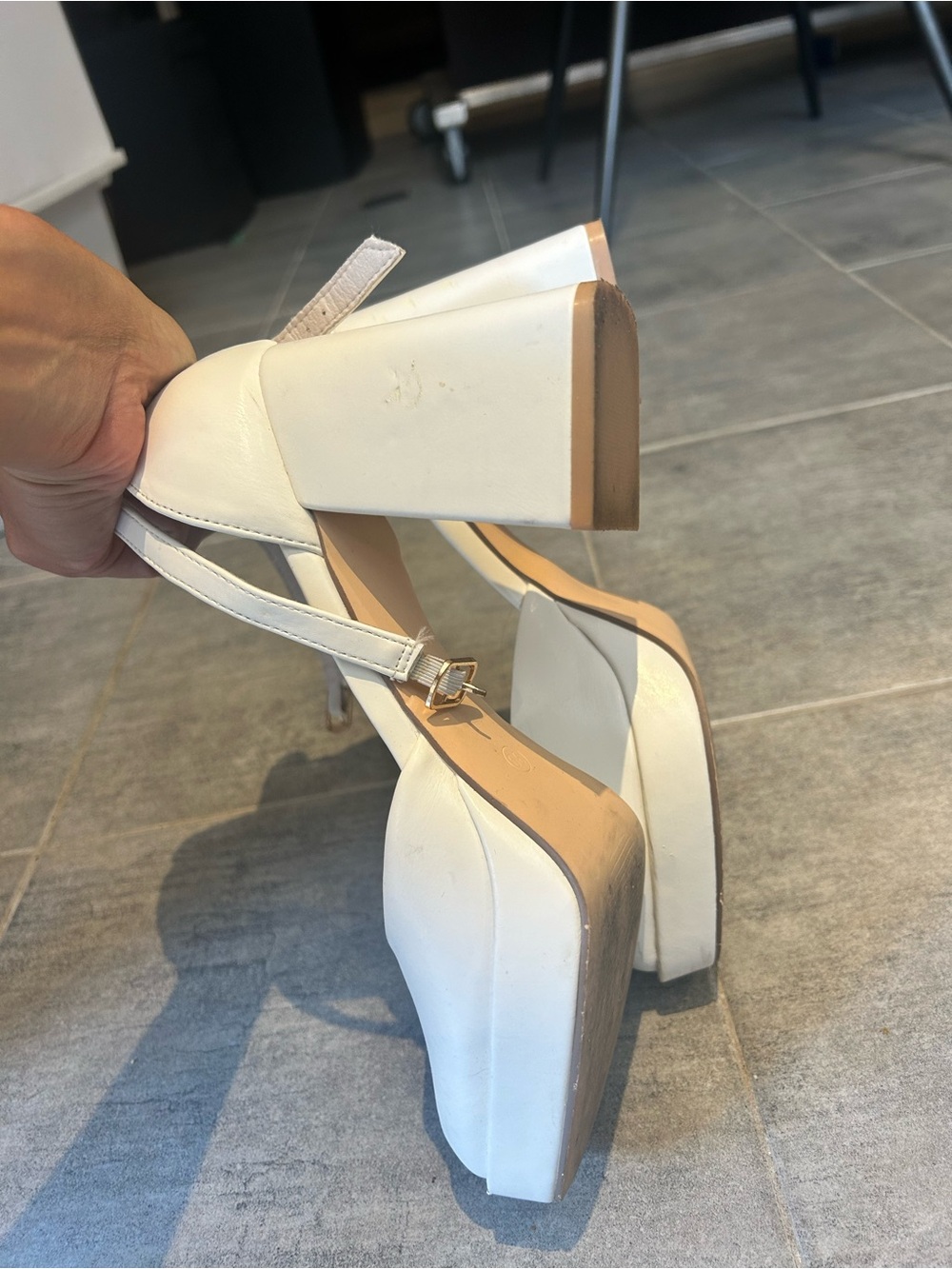 Classic White Platform Mary Jane Heels Bridal Wedding - Picture 2 of 4